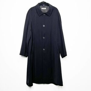 Canali Trench Coat Lightweight Cotton Blend in Black Mens Size 50